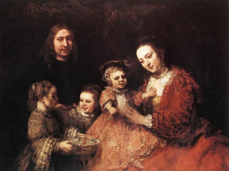 REMBRANDT Harmenszoon van Rijn Family Group oil painting picture